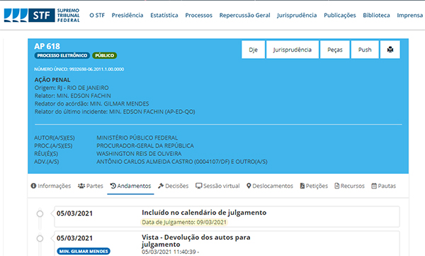 Foto: Banco de Imagens STF julgará nesta terça-feira os embargos de declaração na ação penal de Washington Reis