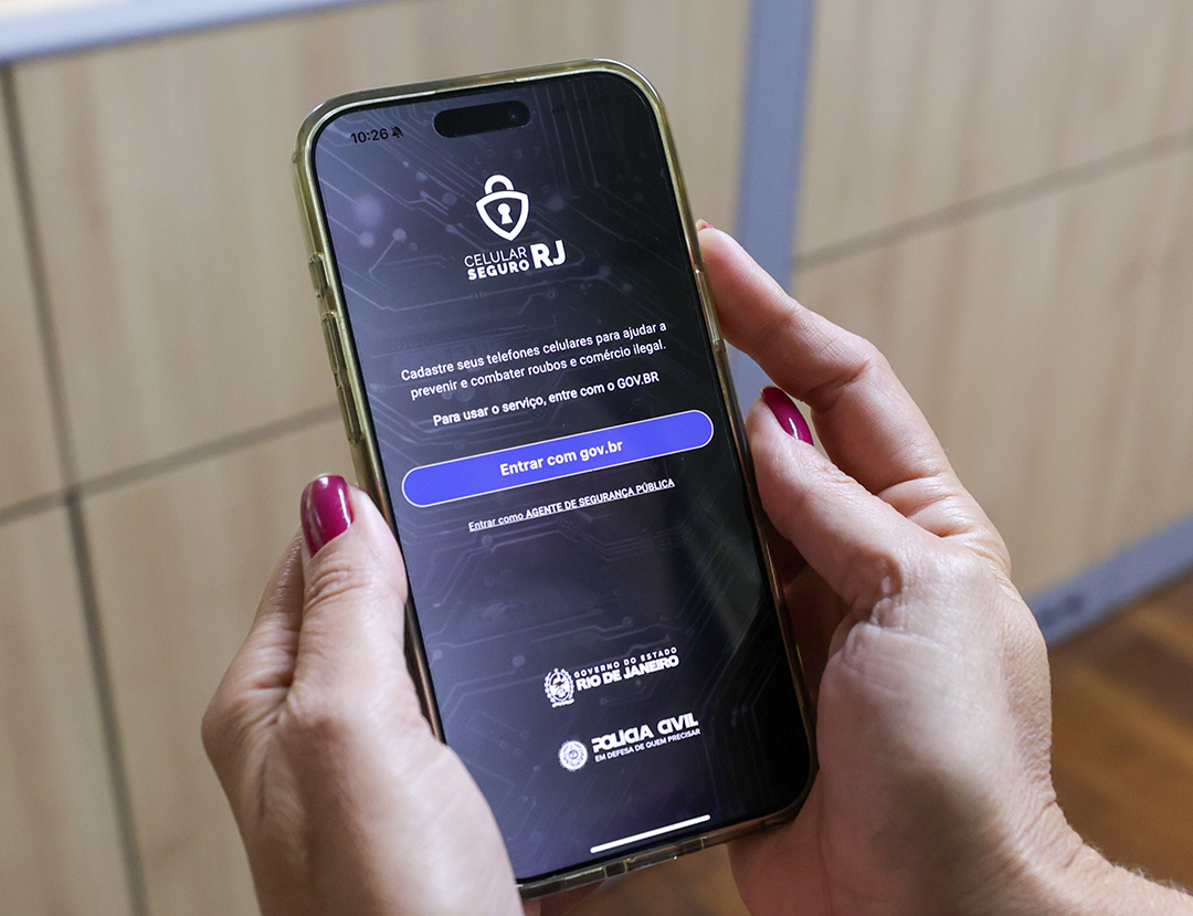 Foto: Rafael Campos/GOVRJ Governo lança aplicativo Celular Seguro RJ, para combater o comércio de aparelhos roubados